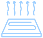 a floor icon with heat symbols radiating